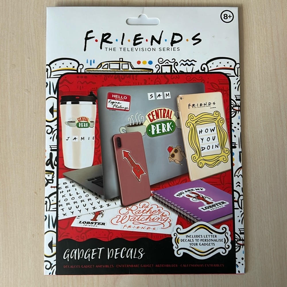 NWT F.R.I.E.N.D.S 110 Waterproof Gadget Decals